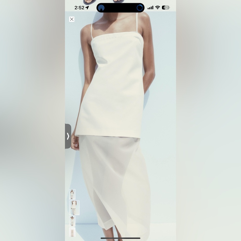 Elegant White Strapless Dress - Picture 2 of 6
